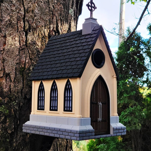 Gothic Church Birdhouse – Unique Outdoor Decor for Bird Lovers
