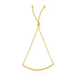 14k Yellow Gold Smooth Curved Bar Lariat Design Bracelet