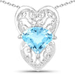 4.65 Carat Genuine Swiss Blue Topaz .925 Sterling Silver Pendant