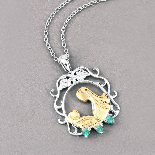 0.09 Carat Genuine Emerald .925 Sterling Silver Pendant - Pendants - Custom Crafting Alliance, LLC