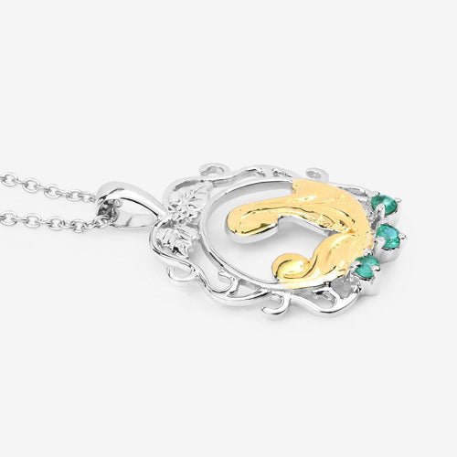 0.09 Carat Genuine Emerald .925 Sterling Silver Pendant - Pendants - Custom Crafting Alliance, LLC