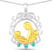 0.09 Carat Genuine Emerald .925 Sterling Silver Pendant - Pendants - Custom Crafting Alliance, LLC