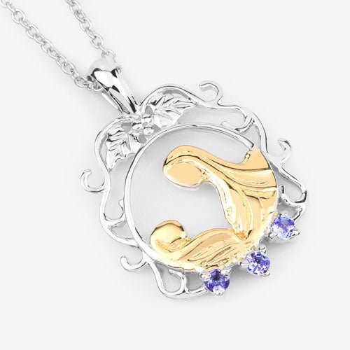 0.11 Carat Genuine Tanzanite .925 Sterling Silver Pendant - Pendants - Custom Crafting Alliance, LLC
