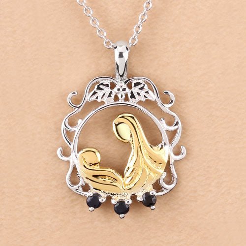 0.12 Carat Genuine Blue Sapphire .925 Sterling Silver Pendant - Pendants - Custom Crafting Alliance, LLC