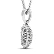 0.13 Carat Genuine White Diamond 14K White Gold Semi Mount Pendant - holds 8x6mm Oval Gemstone - Pendants - Custom Crafting Alliance, LLC
