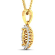 0.13 Carat Genuine White Diamond 14K Yellow Gold Semi Mount Pendant - holds 8x6mm Oval Gemstone - Pendants - Custom Crafting Alliance, LLC