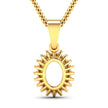 0.13 Carat Genuine White Diamond 14K Yellow Gold Semi Mount Pendant - holds 8x6mm Oval Gemstone - Pendants - Custom Crafting Alliance, LLC