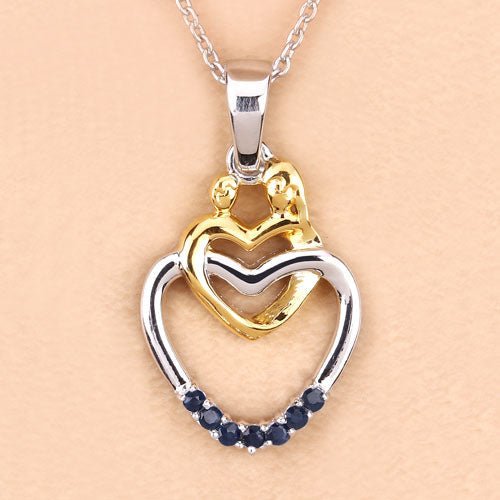 0.14 Carat Genuine Blue Sapphire .925 Sterling Silver Pendant - Pendants - Custom Crafting Alliance, LLC