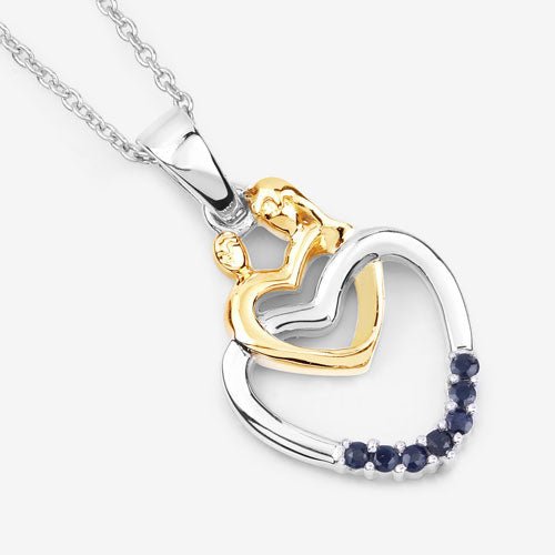 0.14 Carat Genuine Blue Sapphire .925 Sterling Silver Pendant - Pendants - Custom Crafting Alliance, LLC