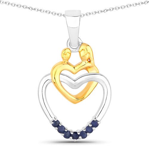 0.14 Carat Genuine Blue Sapphire .925 Sterling Silver Pendant - Pendants - Custom Crafting Alliance, LLC