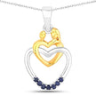 0.14 Carat Genuine Blue Sapphire .925 Sterling Silver Pendant - Pendants - Custom Crafting Alliance, LLC
