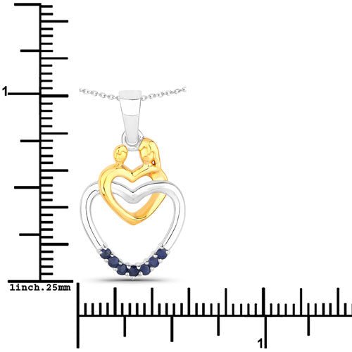 0.14 Carat Genuine Blue Sapphire .925 Sterling Silver Pendant - Pendants - Custom Crafting Alliance, LLC