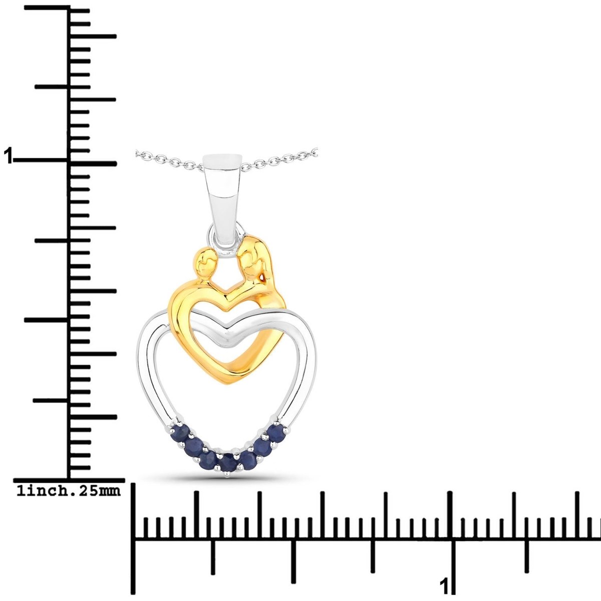 0.14 Carat Genuine Blue Sapphire .925 Sterling Silver Pendant - Pendants - Custom Crafting Alliance, LLC