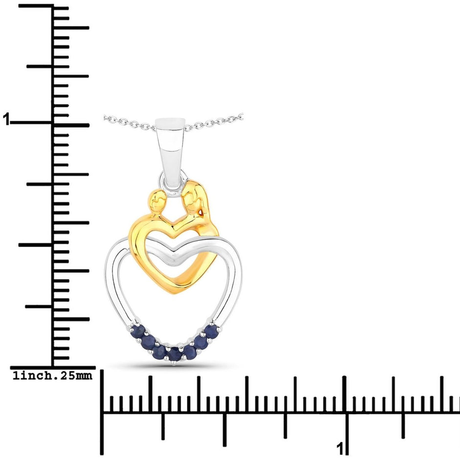 0.14 Carat Genuine Blue Sapphire .925 Sterling Silver Pendant - Pendants - Custom Crafting Alliance, LLC