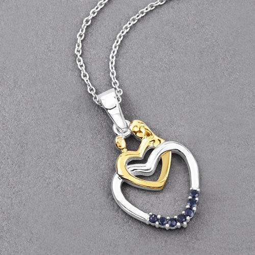 0.14 Carat Genuine Blue Sapphire .925 Sterling Silver Pendant - Pendants - Custom Crafting Alliance, LLC