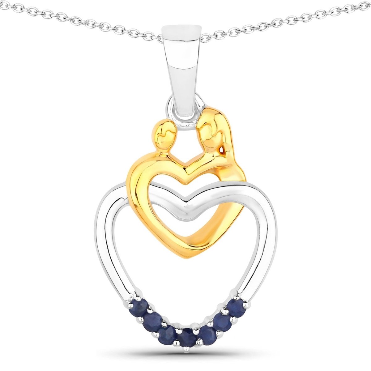 0.14 Carat Genuine Blue Sapphire .925 Sterling Silver Pendant - Pendants - Custom Crafting Alliance, LLC