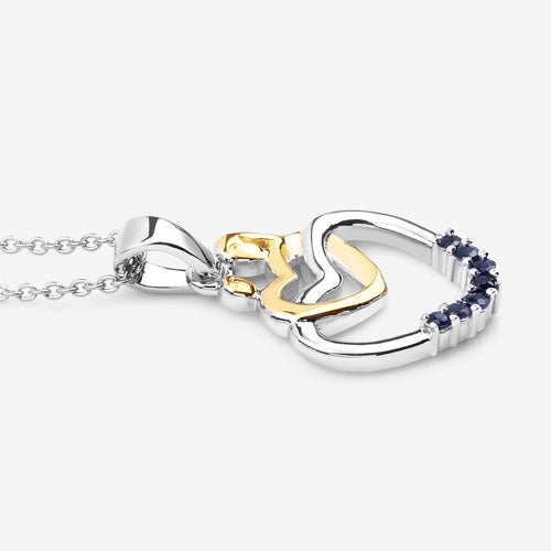 0.14 Carat Genuine Blue Sapphire .925 Sterling Silver Pendant - Pendants - Custom Crafting Alliance, LLC