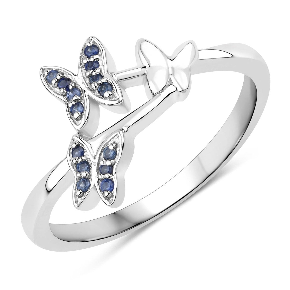 0.14 Carat Genuine Blue Sapphire .925 Sterling Silver Ring - Rings - Custom Crafting Alliance, LLC