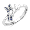 0.14 Carat Genuine Blue Sapphire .925 Sterling Silver Ring - Rings - Custom Crafting Alliance, LLC