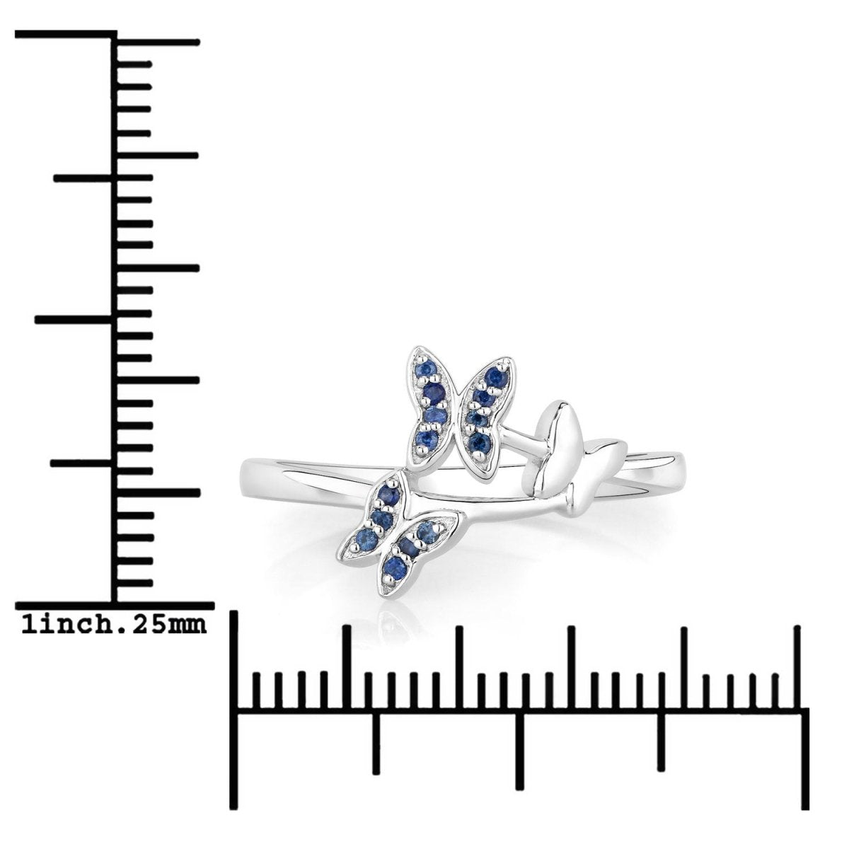 0.14 Carat Genuine Blue Sapphire .925 Sterling Silver Ring - Rings - Custom Crafting Alliance, LLC