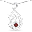 0.14 Carat Genuine Garnet .925 Sterling Silver Pendant - Pendants - Custom Crafting Alliance, LLC