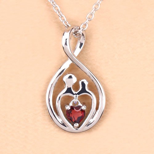 0.14 Carat Genuine Garnet .925 Sterling Silver Pendant - Pendants - Custom Crafting Alliance, LLC