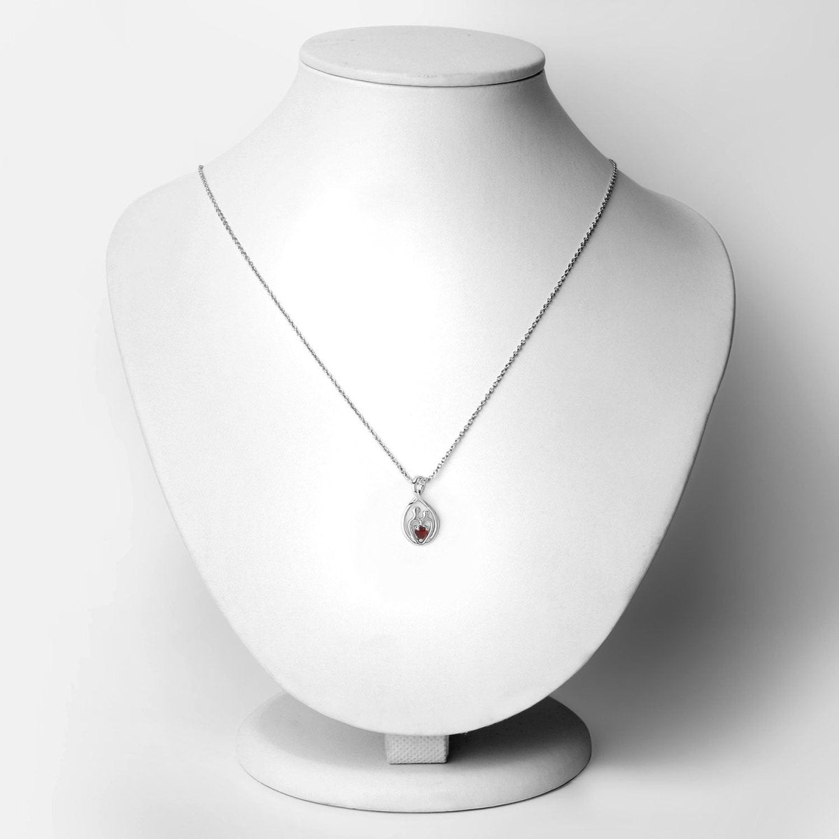 0.14 Carat Genuine Garnet .925 Sterling Silver Pendant - Pendants - Custom Crafting Alliance, LLC