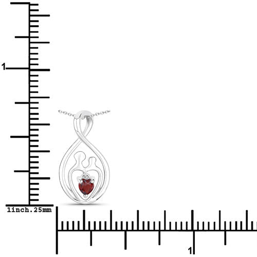 0.14 Carat Genuine Garnet .925 Sterling Silver Pendant - Pendants - Custom Crafting Alliance, LLC