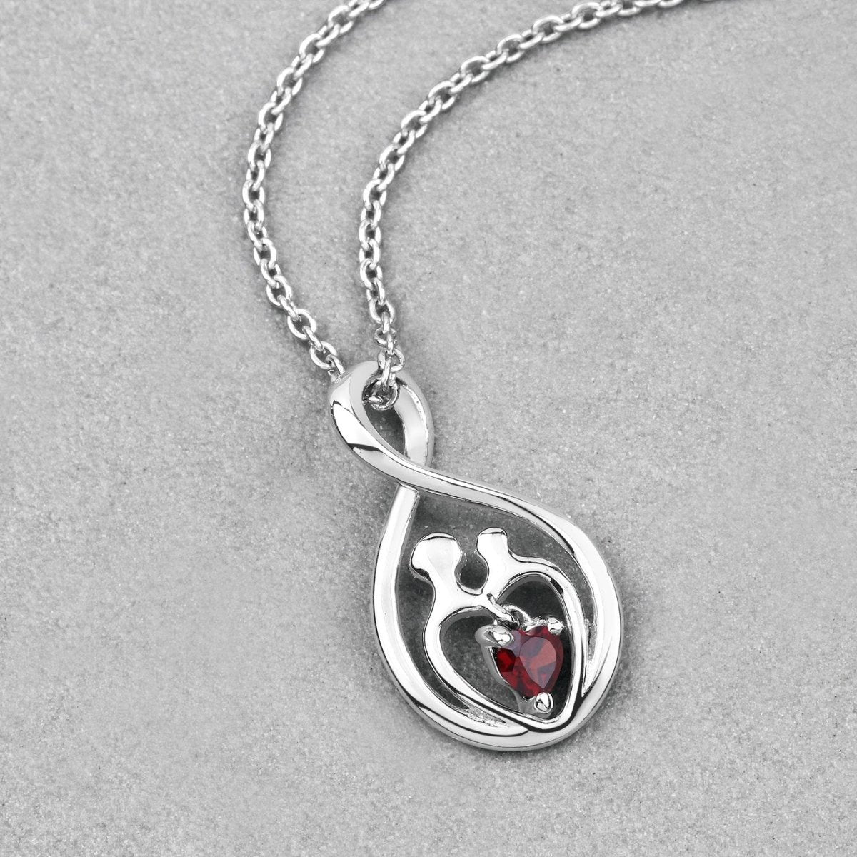 0.14 Carat Genuine Garnet .925 Sterling Silver Pendant - Pendants - Custom Crafting Alliance, LLC