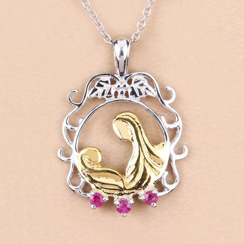 0.14 Carat Genuine Ruby .925 Sterling Silver Pendant - Pendants - Custom Crafting Alliance, LLC
