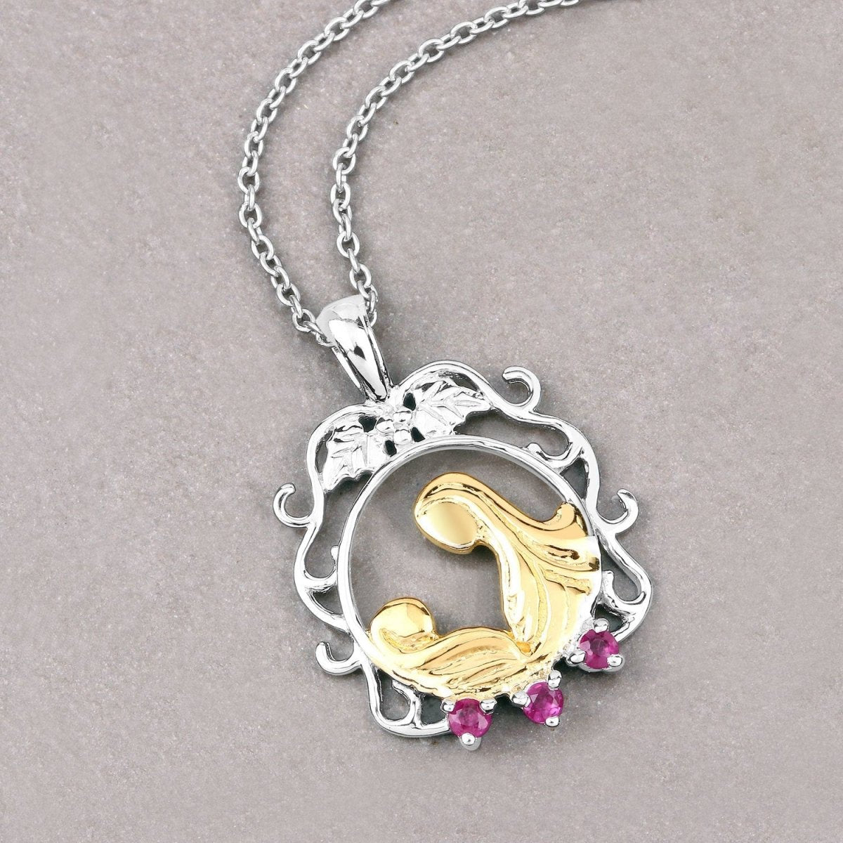 0.14 Carat Genuine Ruby .925 Sterling Silver Pendant - Pendants - Custom Crafting Alliance, LLC