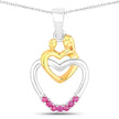0.14 Carat Genuine Ruby .925 Sterling Silver Pendant - Pendants - Custom Crafting Alliance, LLC