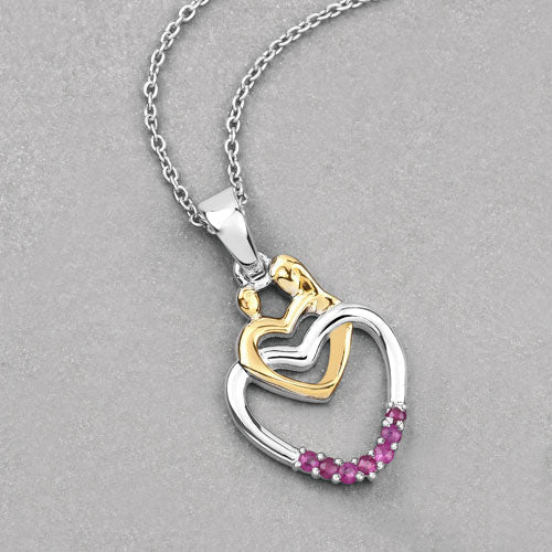 0.14 Carat Genuine Ruby .925 Sterling Silver Pendant - Pendants - Custom Crafting Alliance, LLC