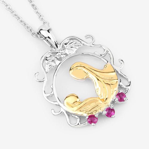 0.14 Carat Genuine Ruby .925 Sterling Silver Pendant - Pendants - Custom Crafting Alliance, LLC