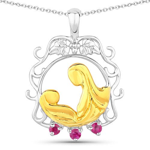 0.14 Carat Genuine Ruby .925 Sterling Silver Pendant - Pendants - Custom Crafting Alliance, LLC