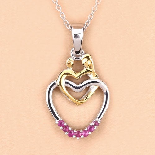 0.14 Carat Genuine Ruby .925 Sterling Silver Pendant - Pendants - Custom Crafting Alliance, LLC