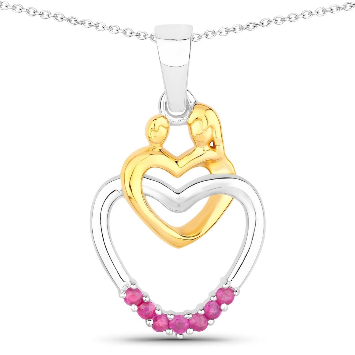 0.14 Carat Genuine Ruby .925 Sterling Silver Pendant - Pendants - Custom Crafting Alliance, LLC