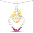 0.14 Carat Genuine Ruby .925 Sterling Silver Pendant - Pendants - Custom Crafting Alliance, LLC