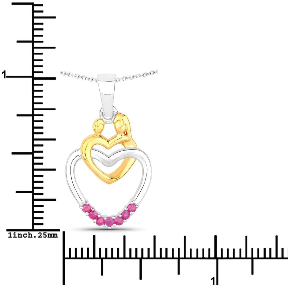 0.14 Carat Genuine Ruby .925 Sterling Silver Pendant - Pendants - Custom Crafting Alliance, LLC