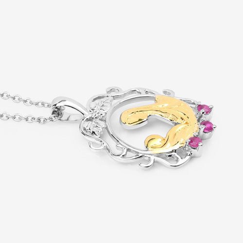 0.14 Carat Genuine Ruby .925 Sterling Silver Pendant - Pendants - Custom Crafting Alliance, LLC