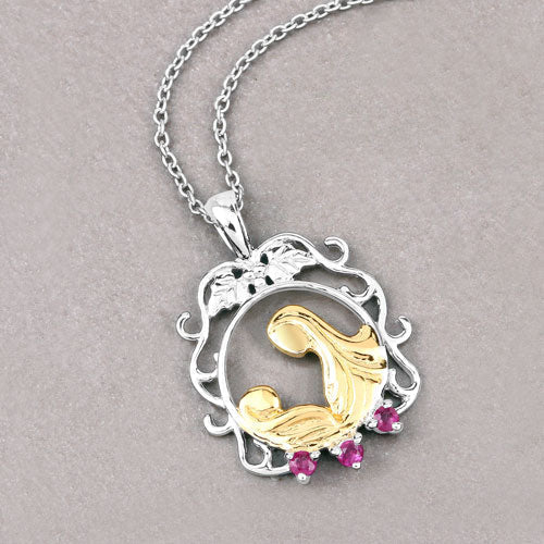 0.14 Carat Genuine Ruby .925 Sterling Silver Pendant - Pendants - Custom Crafting Alliance, LLC