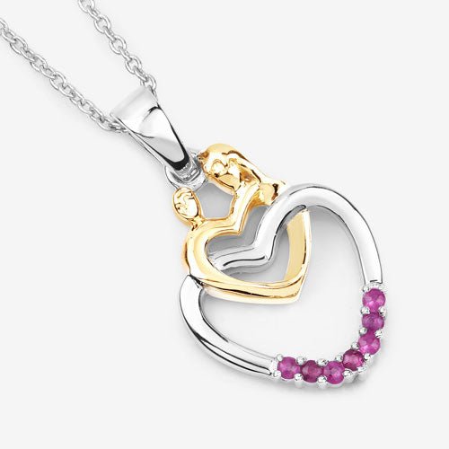 0.14 Carat Genuine Ruby .925 Sterling Silver Pendant - Pendants - Custom Crafting Alliance, LLC
