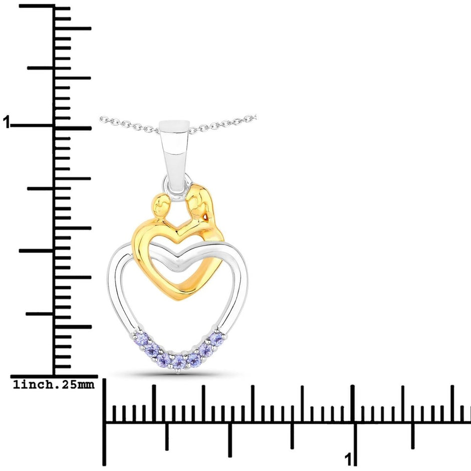 0.14 Carat Genuine Tanzanite .925 Sterling Silver Pendant - Pendants - Custom Crafting Alliance, LLC