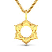 0.14 Carat Genuine White Diamond 14K Yellow Gold Semi Mount Pendant - holds 8.00mm Round Gemstone - Pendants - Custom Crafting Alliance, LLC