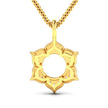 0.14 Carat Genuine White Diamond 14K Yellow Gold Semi Mount Pendant - holds 8.00mm Round Gemstone - Pendants - Custom Crafting Alliance, LLC