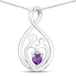 0.15 Carat Genuine Amethyst .925 Sterling Silver Pendant - Pendants - Custom Crafting Alliance, LLC