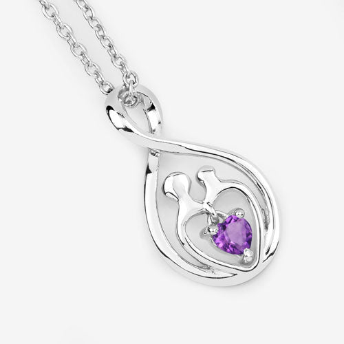 0.15 Carat Genuine Amethyst .925 Sterling Silver Pendant - Pendants - Custom Crafting Alliance, LLC