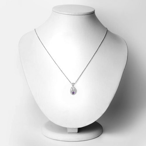 0.15 Carat Genuine Amethyst .925 Sterling Silver Pendant - Pendants - Custom Crafting Alliance, LLC