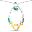 0.15 Carat Genuine Emerald .925 Sterling Silver Pendant - Pendants - Custom Crafting Alliance, LLC