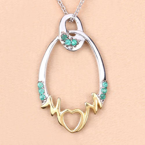 0.15 Carat Genuine Emerald .925 Sterling Silver Pendant - Pendants - Custom Crafting Alliance, LLC